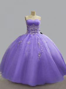 Dazzling Lavender Sleeveless Organza Lace Up 15th Birthday Dress for Sweet 16 and Quinceanera