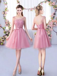 Sleeveless Appliques and Belt Lace Up Court Dresses for Sweet 16