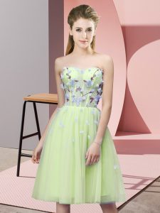 Sweetheart Sleeveless Tulle Damas Dress Appliques Lace Up
