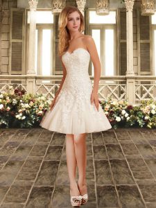 Dynamic White Sweetheart Lace Up Lace Dama Dress for Quinceanera Sleeveless