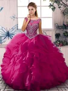 Noble Sleeveless Zipper Floor Length Beading and Ruffles Vestidos de Quinceanera