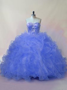 Sleeveless Lace Up Floor Length Beading and Ruffles 15 Quinceanera Dress