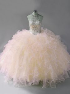 Multi-color Sleeveless Tulle Lace Up Quinceanera Gown for Sweet 16 and Quinceanera
