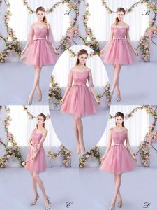 Beauteous Half Sleeves Appliques and Belt Lace Up Court Dresses for Sweet 16