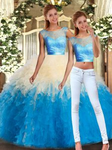 Cheap Sleeveless Lace and Ruffles Backless 15 Quinceanera Dress