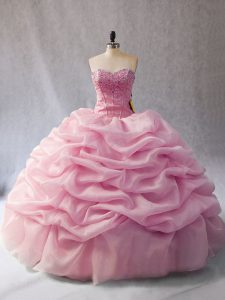 Sleeveless Beading and Pick Ups Lace Up Sweet 16 Quinceanera Dress