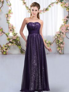Sweetheart Sleeveless Chiffon and Sequined Dama Dress Sequins Lace Up