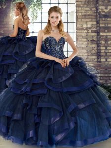 Charming Sleeveless Beading and Ruffles Lace Up Quinceanera Dresses