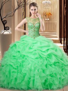 Sophisticated Sleeveless Beading and Ruffles and Pick Ups Floor Length Sweet 16 Dresses
