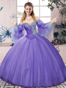 Colorful Lavender Sweetheart Lace Up Beading Quinceanera Dresses Sleeveless