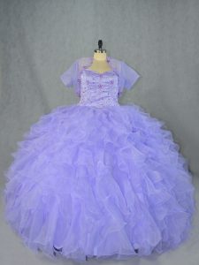 Best Lavender Sweetheart Lace Up Beading and Ruffles 15 Quinceanera Dress Sleeveless