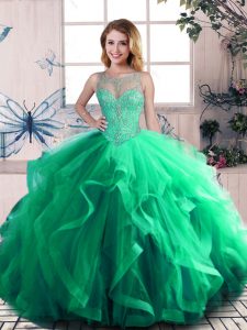 Most Popular Sleeveless Beading and Ruffles Lace Up Sweet 16 Quinceanera Dress