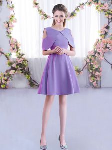 Mini Length A-line Half Sleeves Lavender Vestidos de Damas Zipper
