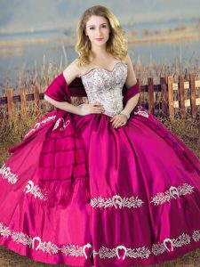 Sleeveless Lace Up Floor Length Beading and Embroidery Sweet 16 Dresses