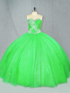 Floor Length Quince Ball Gowns Sweetheart Sleeveless Lace Up