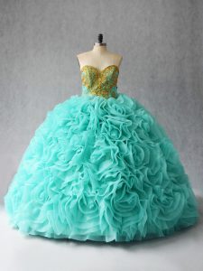 Hot Selling Sleeveless Court Train Lace Up Beading and Ruffles Vestidos de Quinceanera