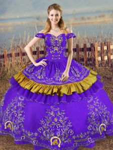 Floor Length Ball Gowns Sleeveless Purple Quinceanera Dress Lace Up