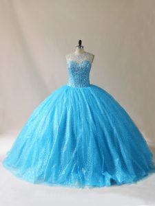 Sleeveless Court Train Lace Up Floor Length Beading and Appliques Quinceanera Dresses