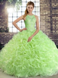 Sleeveless Fabric With Rolling Flowers Lace Up Vestidos de Quinceanera for Military Ball and Sweet 16 and Quinceanera