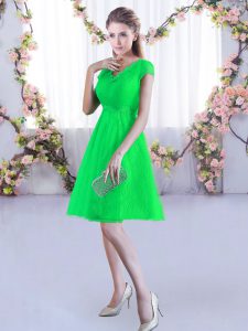 Fitting Green Lace Lace Up V-neck Cap Sleeves Mini Length Damas Dress Lace