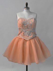 Sleeveless Beading Lace Up Prom Dresses