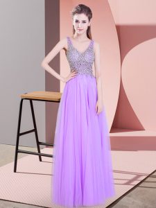 Sleeveless Beading Zipper Dress for Prom