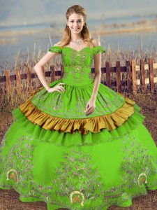 Wonderful Floor Length Ball Gowns Sleeveless Green Sweet 16 Quinceanera Dress Lace Up