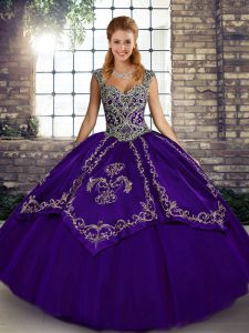 Extravagant Sleeveless Lace Up Floor Length Beading and Embroidery Ball Gown Prom Dress