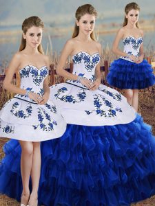 Floor Length Ball Gowns Sleeveless Royal Blue 15 Quinceanera Dress Lace Up