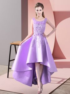 Best Selling Lavender Quinceanera Court Dresses Wedding Party with Lace Scoop Sleeveless Zipper