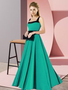 Top Selling Turquoise Sleeveless Chiffon Zipper Quinceanera Dama Dress for Wedding Party