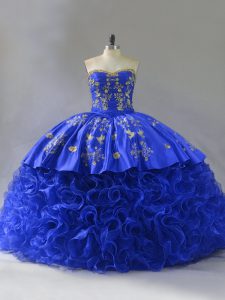 Fabric With Rolling Flowers Sleeveless Floor Length 15 Quinceanera Dress and Embroidery and Ruffles