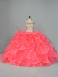 Sleeveless Beading and Ruffles Lace Up Quinceanera Gowns