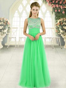 Unique Floor Length Dress for Prom Scoop Sleeveless Backless