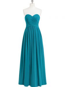 Teal Sleeveless Chiffon Zipper Homecoming Dress for Prom and Party