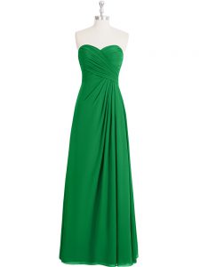 Stunning A-line Prom Dresses Green Sweetheart Chiffon Sleeveless Floor Length Zipper