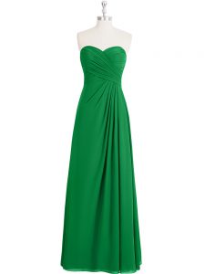 Stunning A-line Prom Dresses Green Sweetheart Chiffon Sleeveless Floor Length Zipper