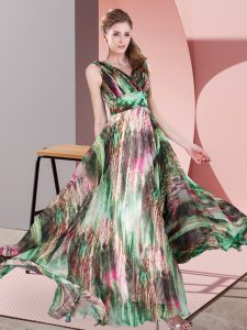Floor Length Empire Sleeveless Multi-color Homecoming Dress Lace Up