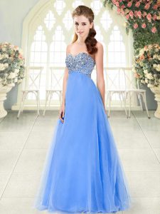 Cute Sweetheart Sleeveless Tulle Homecoming Dress Beading Lace Up