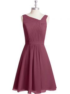 Affordable Sleeveless Ruching and Belt Zipper Prom Dress