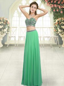 Gorgeous Green Sleeveless Chiffon Backless Dress for Prom for Prom and Party