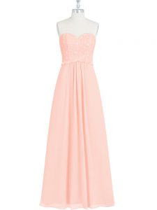 Top Selling Chiffon Sleeveless Floor Length and Lace and Appliques