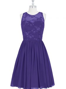Mini Length A-line Sleeveless Purple Dress for Prom Zipper