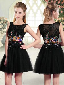 Fancy Sleeveless Beading and Embroidery Side Zipper Prom Dresses