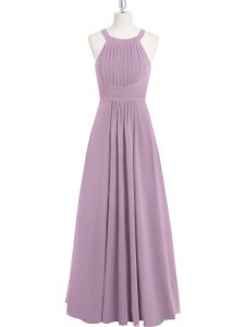 Adorable Purple Sleeveless Ruching Floor Length Prom Party Dress
