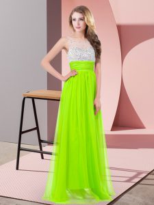 Modest Floor Length Side Zipper Homecoming Dress for Prom and Party and Military Ball with Sequins