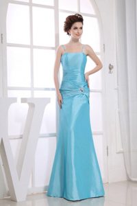 Mermaid Spaghetti Straps Aqua Blue 2013 Prom Dress with Beading