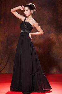 Little Black Dress Prom Dress One Shoulder Floor-length Empire