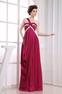 Wine Red One Shoulder Beaded Prom Dress in Cambridgeshire