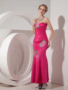 Brand New Mermaid Sweetheart Appliqued Hot Pink Prom Dress